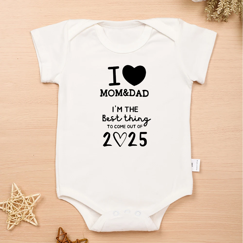 2025 Baby I LOVE MOM&AD Boy Girl Clothes Aesthetic Creativity Cozy Infant Outfits Surprise Gift Newborn Onesies Cotton Romper