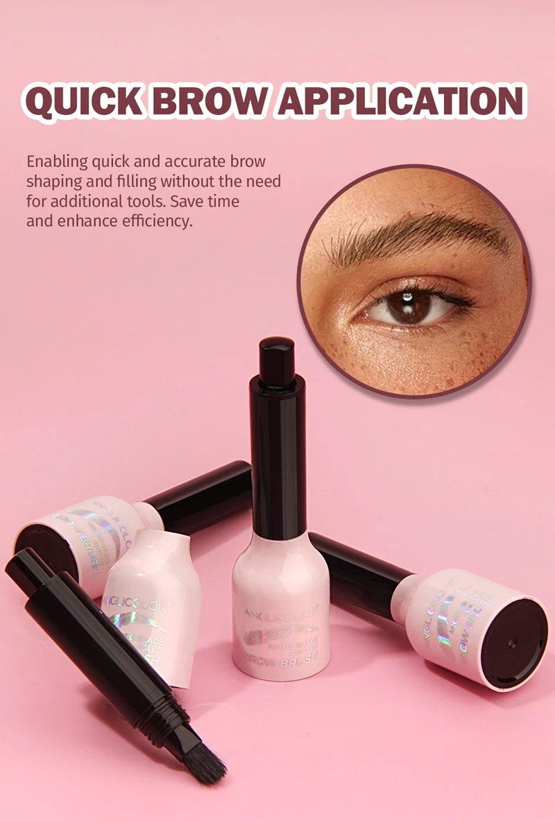 Wild Eyebrow Pencil Square Angled Brush Velvet 3D Brow Dye Cream Hairline Anti-smudge Waterproof Multifunction Eyebrow Tint Pen