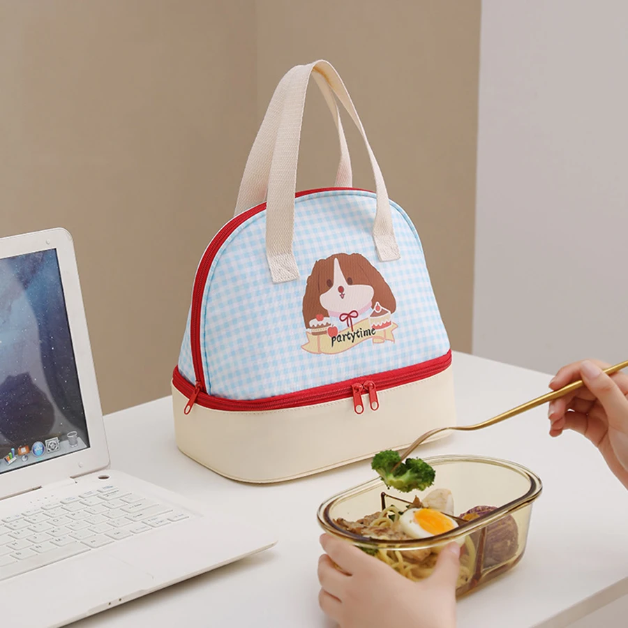 Borsa per il pranzo grande Capaci a doppio strato ell aped Borsa per pasti portatile isolata in foglio di alluminio carino per impiegati