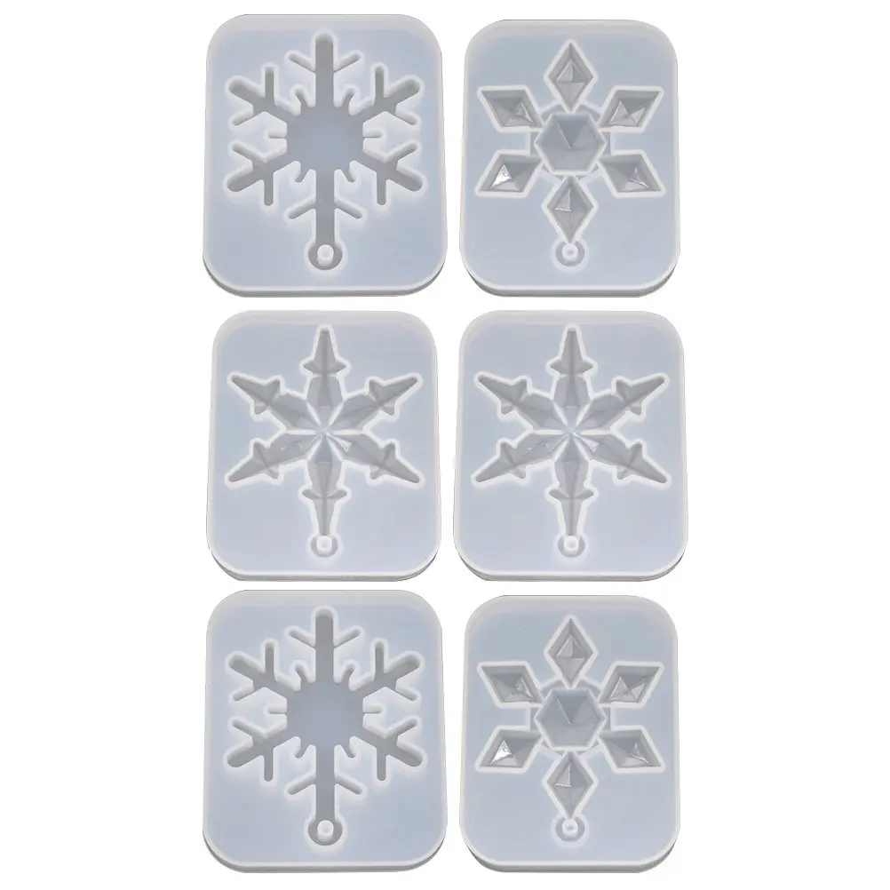 

6 шт. силиконовых форм для подвесок в виде снежинок, для создания изделий из эпоксидной смолы, инструменты и аксессуары для рукоделия