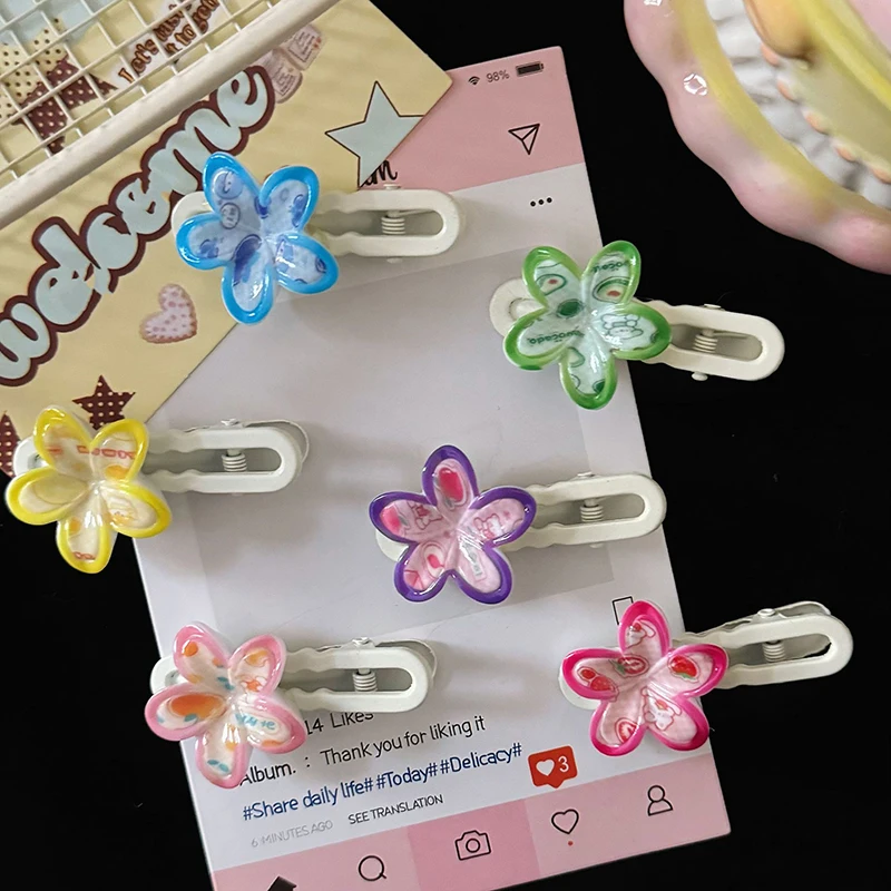 

10Pcs Sweet Printed Flower Hair Claw For Women Girls Fashion Exquisite Hair Clip Versatile Trendy Hair Accessories Gifts