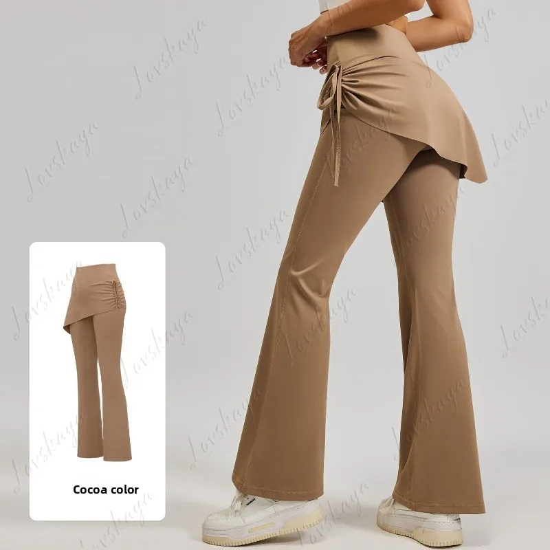 

Новые морщинистые расклешенные брюки-кюлоты из двух частей Micro-La для пилатеса с высокой талией, поднимающие бедра, брюки для йоги, женские