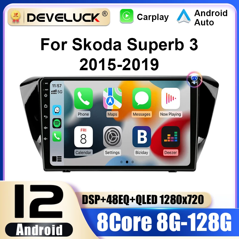 

2 Din Android 12 Car Radio For Skoda Superb 3 2015 - 2019 Multimedia Video Player Navigation GPS Carplay Auto Stereo Head Unit
