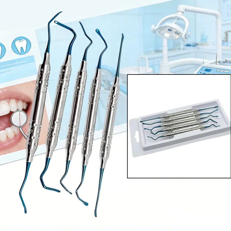 

5Pcs Dental Periodontal Ligament Separator Bone Vista Tunneling Procedure Titanium Implant Dental Instruments New