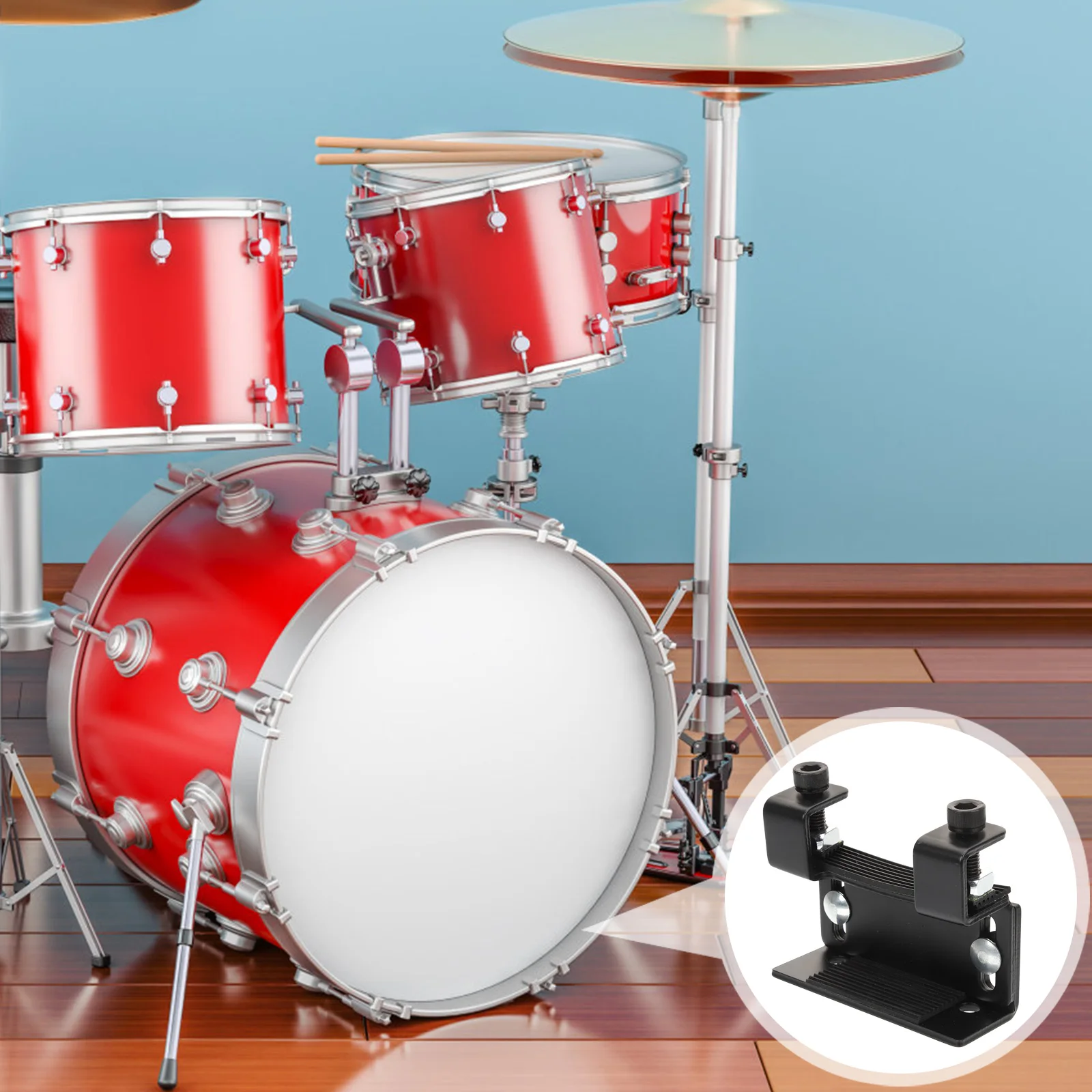 

Bass Drum Lifter Durable Metal Platform Fit Most Drums Adjustable Height Easy Install Remove Drum Set Accessory