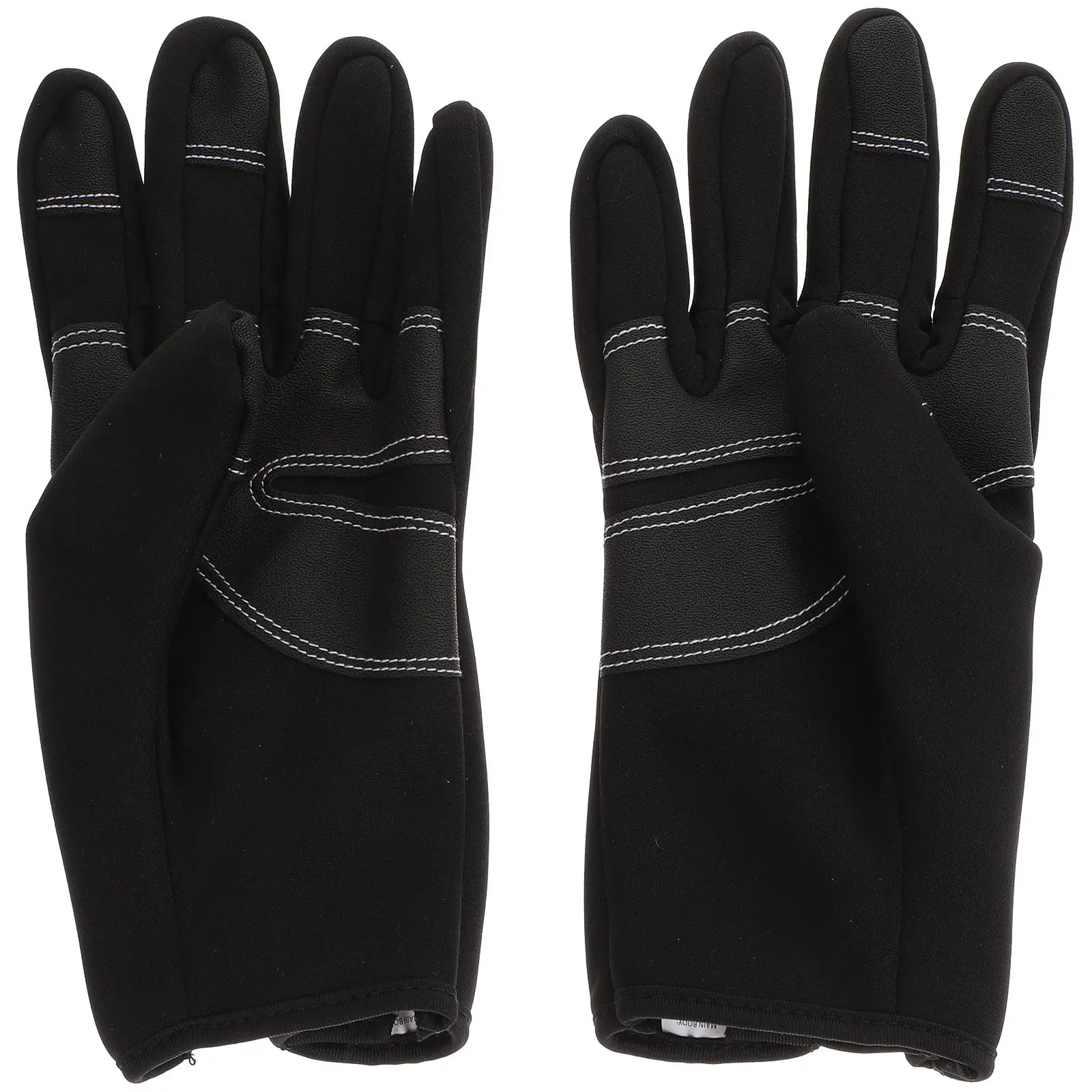 1Pair Windproof Touchscreen Thermal Winter Gloves with Fleece Lining 2-Finger Cut Design for Riding Cycling Hiking Climbing