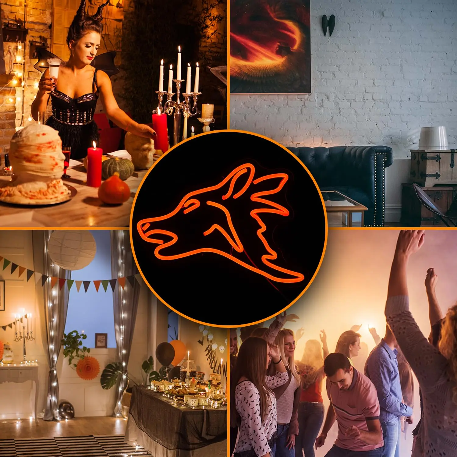 الذئب النيون تسجيل USB عكس الضوء LED ضوء النيون ل جدار ديكور غرفة الاطفال صالون رجل الكهف ديكور المنزل هدايا الحفلات