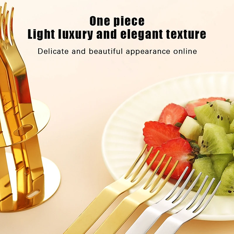 1/6Pcs Stainless Steel Fruit Forks Household Small Forks 6pcs Cake Dessert Forks Cute Mini Forks Set Kitchen Tableware