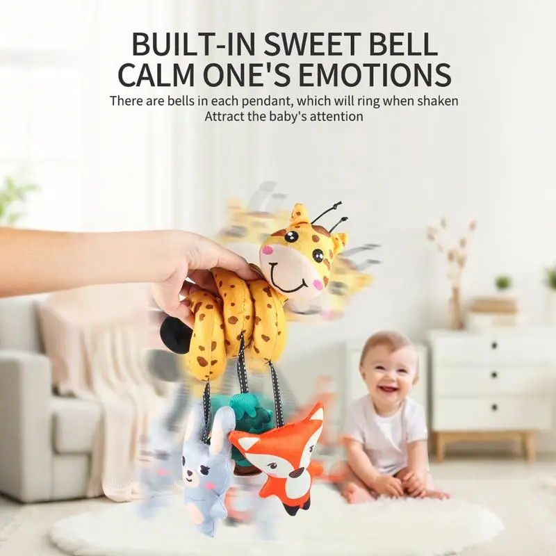 Juguetes para asiento de coche, cuna suave de alto contraste, juguete móvil con sonajero, estimula los sentidos, suministros interactivos para niños pequeños para entretenimiento