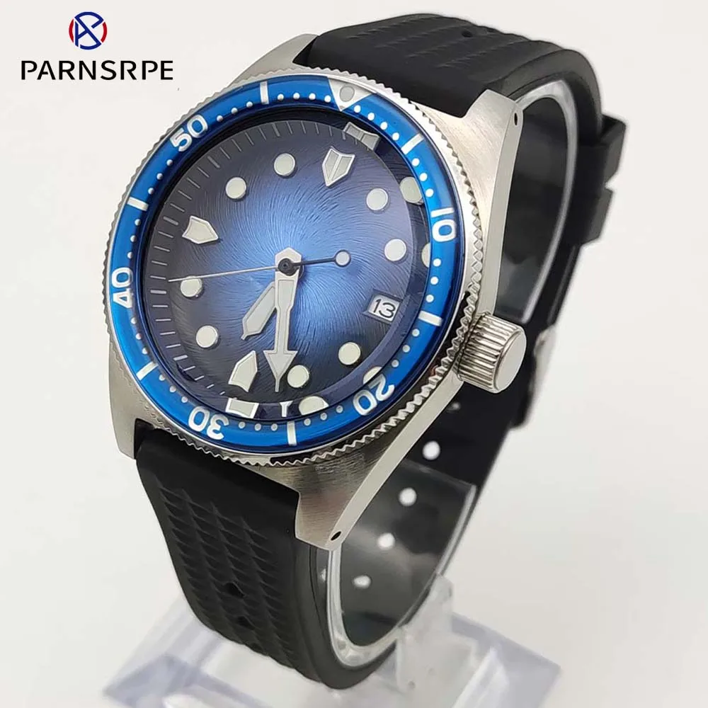 

Men's Sapphire Glass Watch NH35 Movement Blue Gradient Sterile Dial Resin Bezel 316L Stainless Steel Case Men's Mechanical Watch