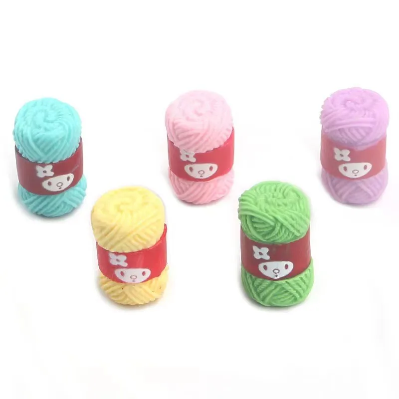 10pcs Resin Cabochon Kawaii Simulation Wool Ball DIY Dollhouse Miniature Decoration Toys Micro Crafts