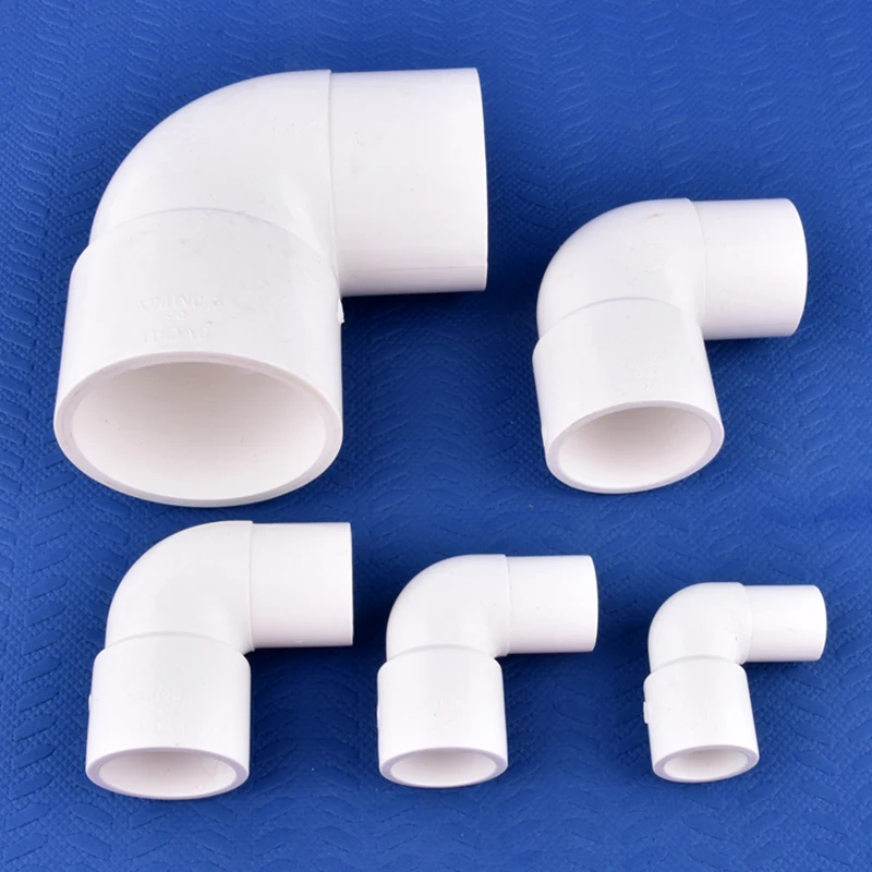 1Pc 20~63mm PVC Water Pipe Fittings 45/90 Degree Elbow Connector Garden Irrigation Water Pipe Joints Aquarium Fish Tank DIY Tool