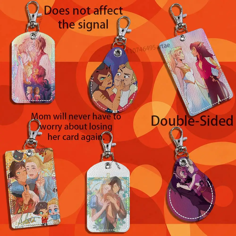 C-Catradora SheRa and the PrincessesS of P-Power Card Keychain Fashion Pendant Bag ID Door Card Case Bus Card Cute Adult
