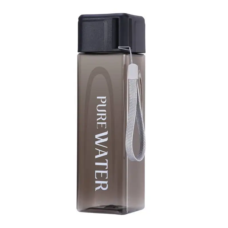 Portable Double Layer Leak Proof Custom Logo Go Anywhere Square Plastic Travel Water Bottle