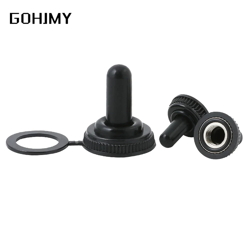 10PCS 12MM 6MM Toggle Switch Waterproof Rubber Resistance Cover Dust Cap Boot Black Tarpaulin