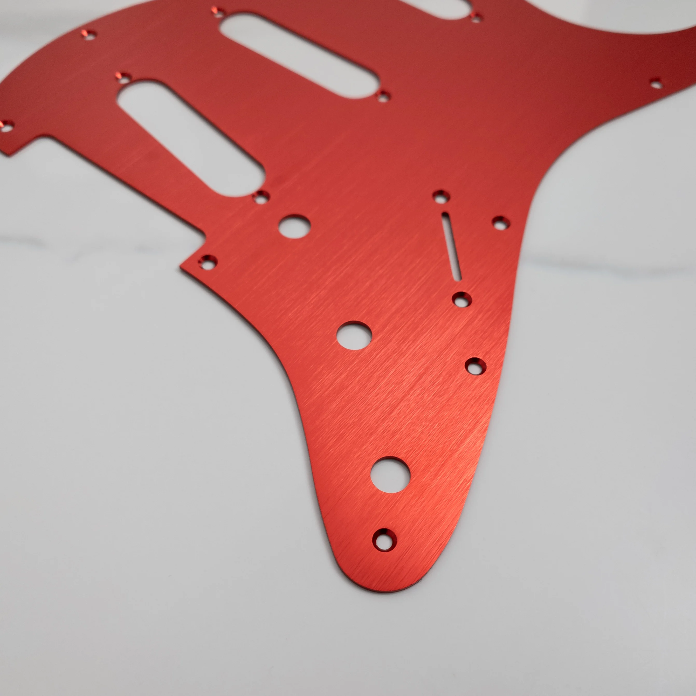 11 Hole SSS ST Electric Guitar Pickguard Brushed Aluminum Alloy Metal Replacement Scratch Plate for ST Guitar
