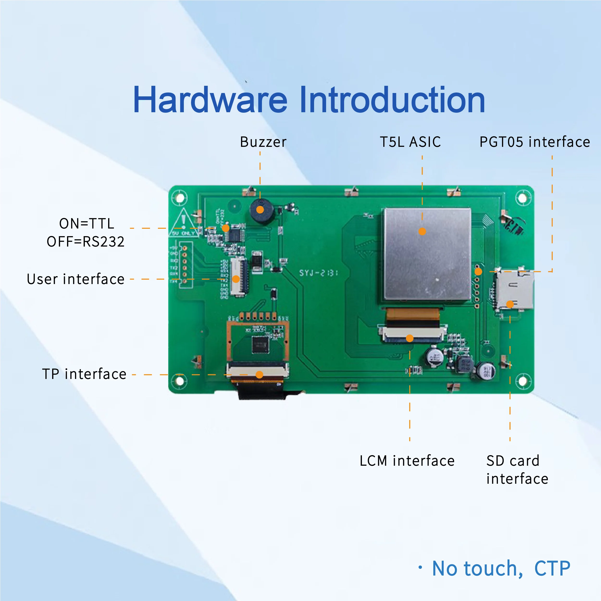 DWIN 5 inch 800x480 TFT LCD Display HMI Touch Screen low price cost -effective DMG80480C050-04WTC