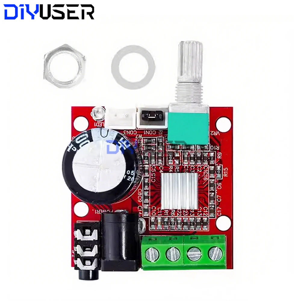 12V Mini Class D Amplifier Board PAM8610 2x7W RMS Stereo Power Audio Amp for Car Home PC Speaker