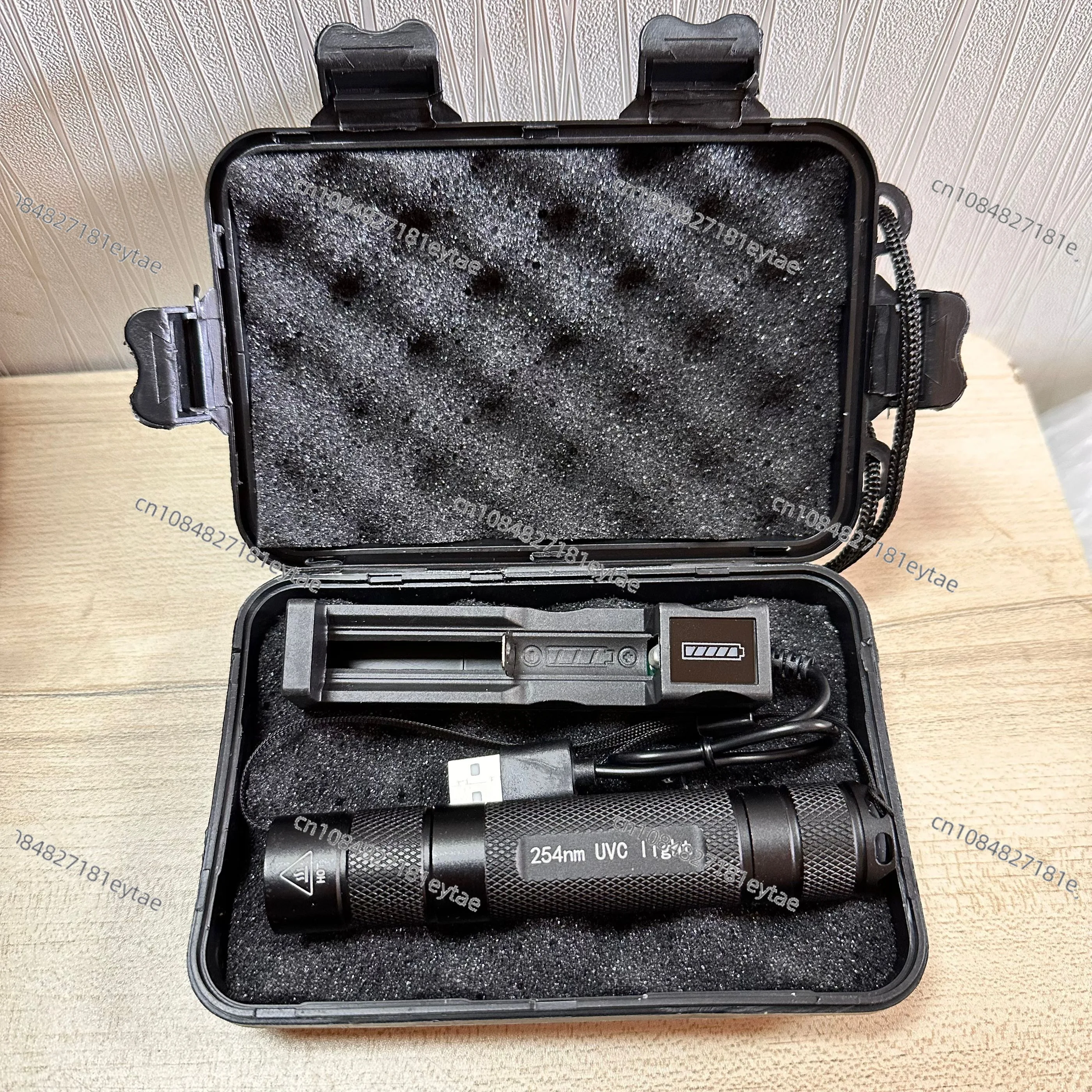 Rechargeable Shortwave UV LED Flashlight, 254nm UVC Ultraviolet Fluorescent Mineral Torch