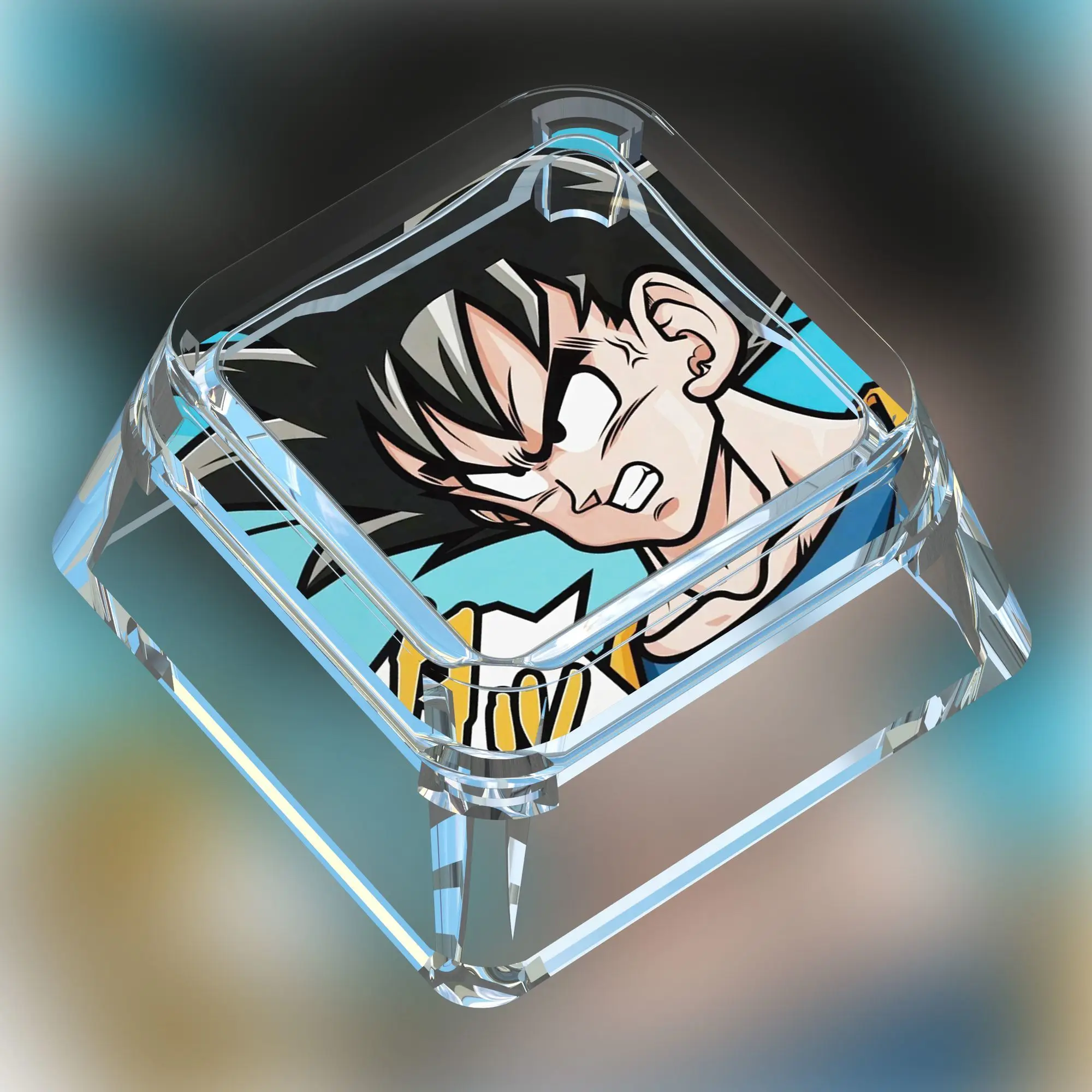 Dragon Ball Vegeta Iv Son Goku Transparent Mechanical Keyboard Keycap Personalized Creative Light-Transmitting Keycap Gift Toys