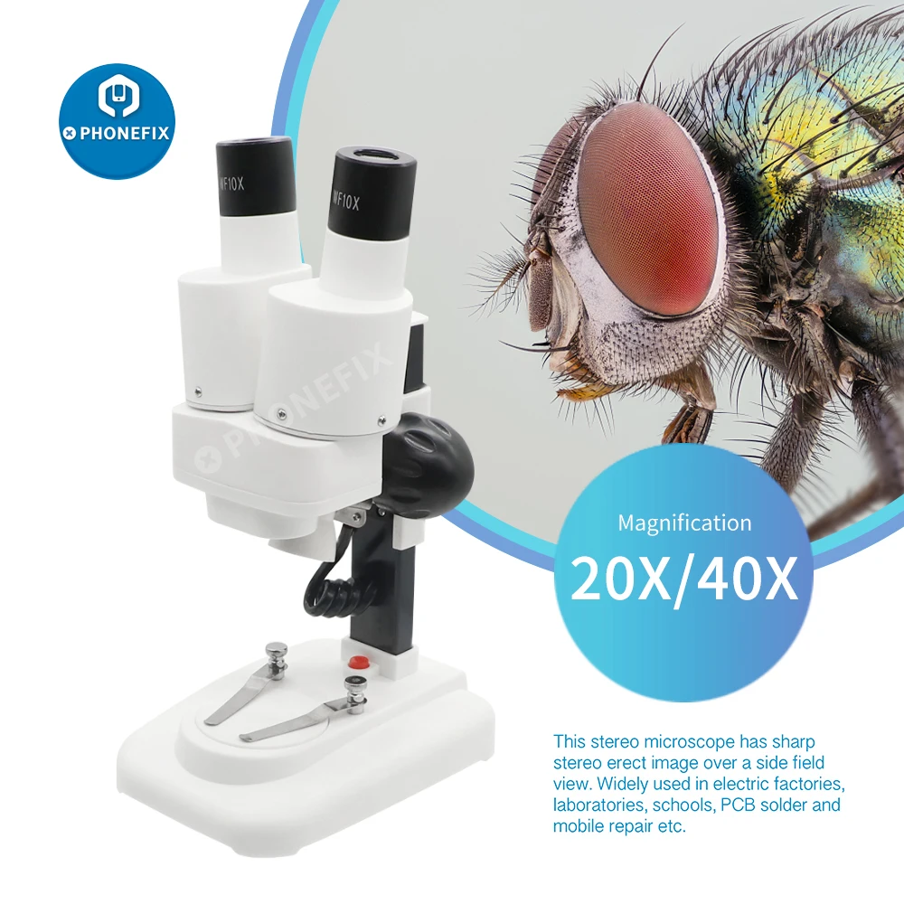 Microscópio Binocular Luzes Led Microscópio Biológico Estudante Educacional Ciência Pesquisa Jóias Assistindo Microscopio 20x 40x