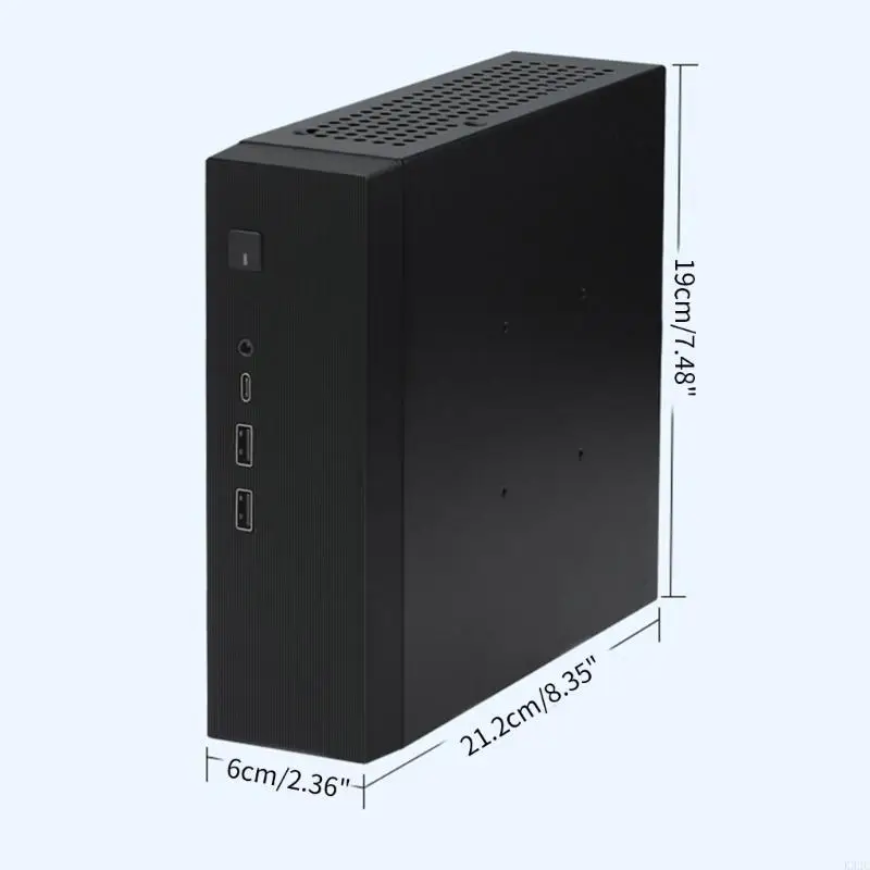 

K32C ITX Computer Case Small and Lightweight HTPC Case for MINI-ITX Computer Chassis with Foot Stand 180W Power adapter
