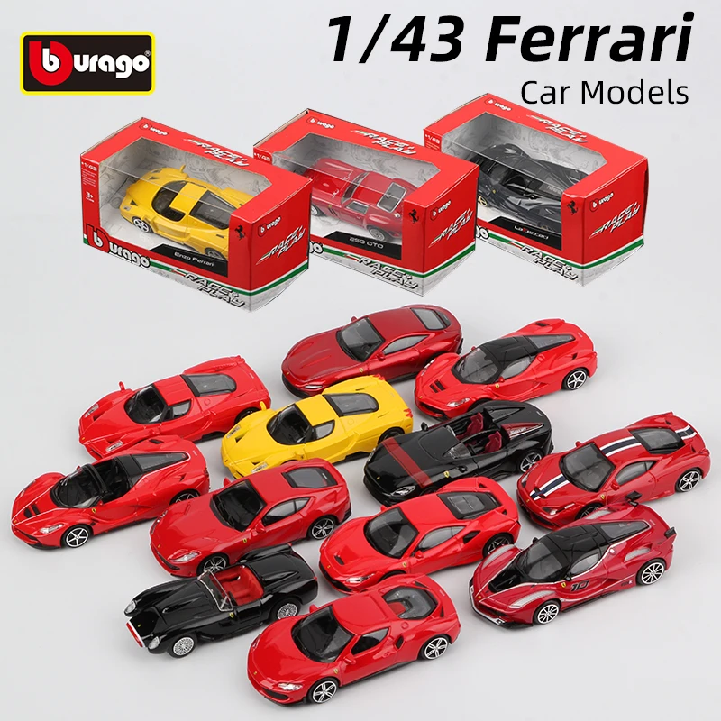 

Bburago 1:43 Ferrari Car Models 296 Purosangue SF90 488 Roma 458 250 F40 Enzo LaFerrari Diecast Vehicles Minicar Toy Collection