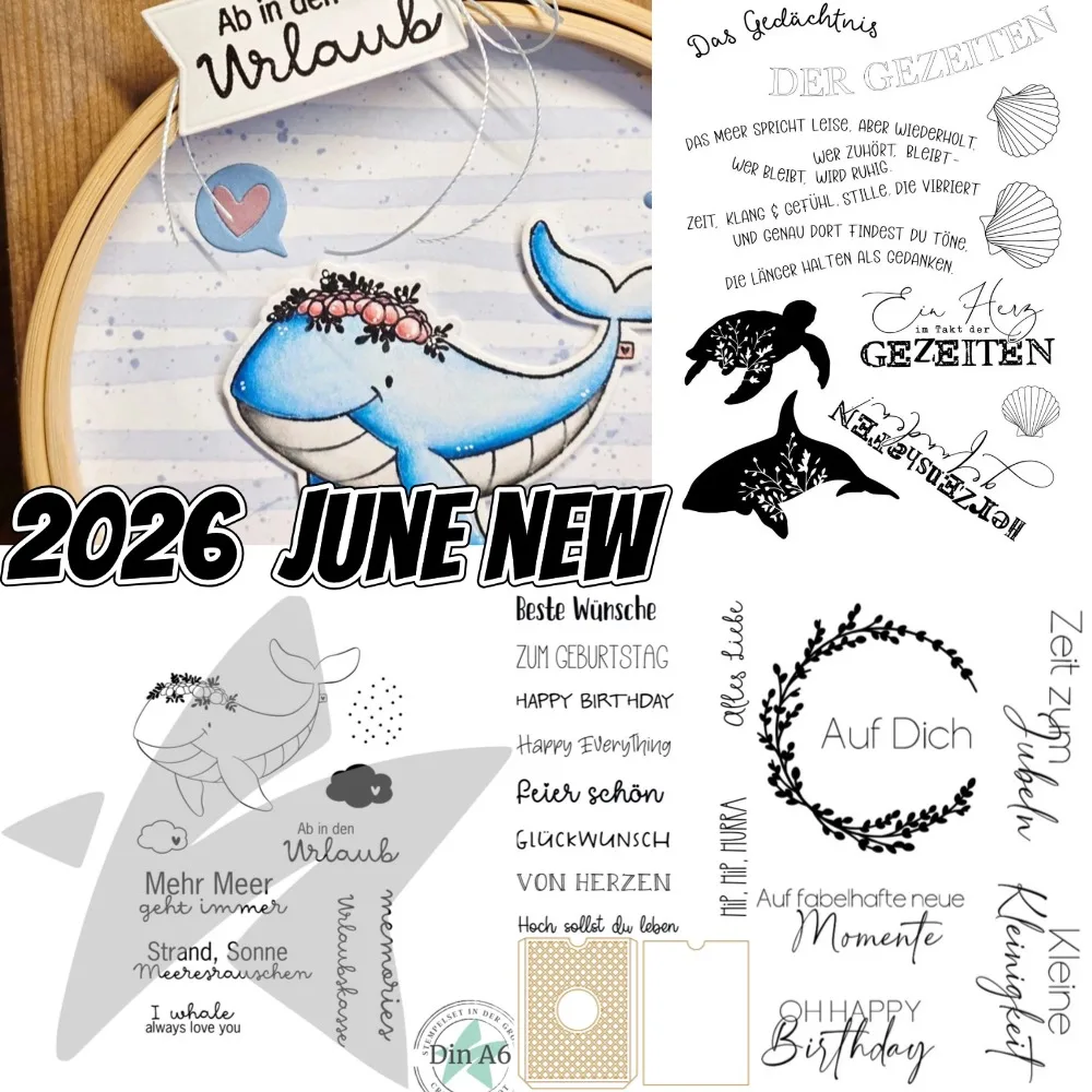 Dolphin Stamps Metall-Stanzformen für DIY Scrapbooking, Basteln, Fotoalbum-Vorlage, handgefertigte Dekoration, 2026 neu