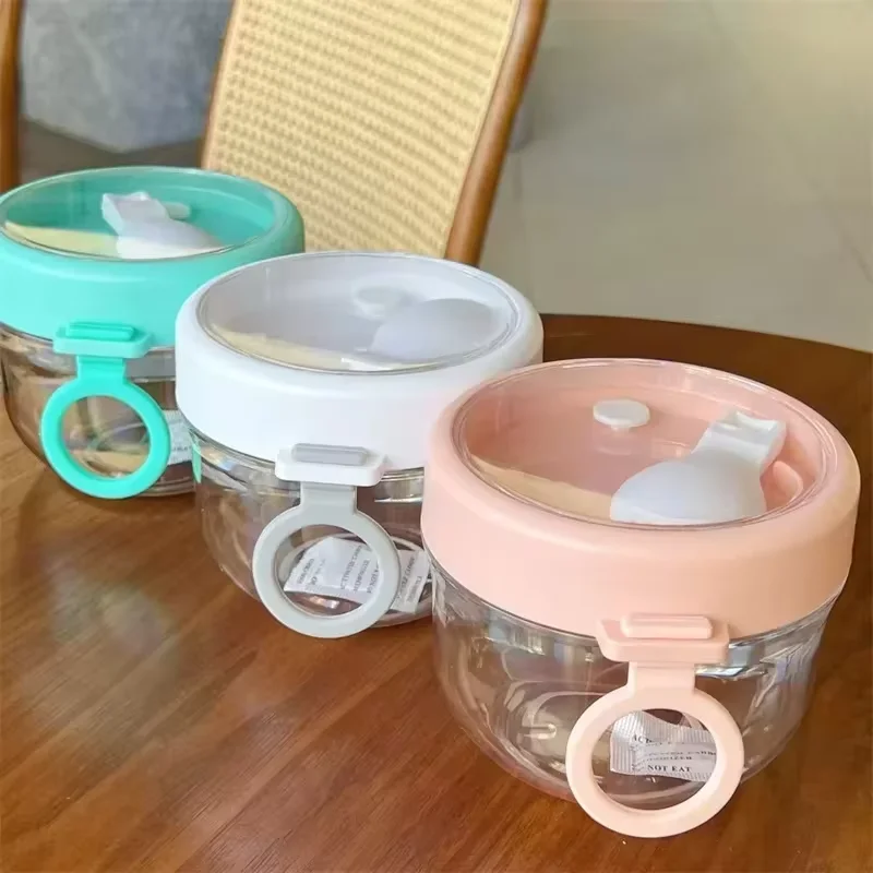

Portable Breakfast Cup Leak-Proof Airtight Lid Overnight Oats Cups With Spoon Microwave Salad Bowl Yogurt Cup Oatmeal Milk Cup