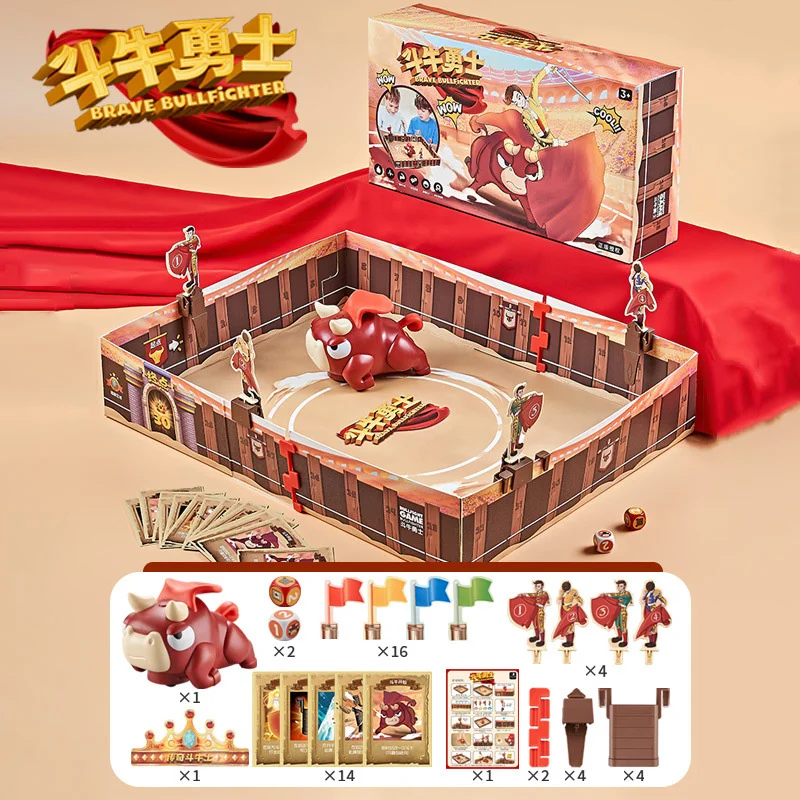 Bullfighting Warrior Board Games Toys Friends Family Multiplayer Party Cosplay Table Gamews Toys Set Electric Bull with Music