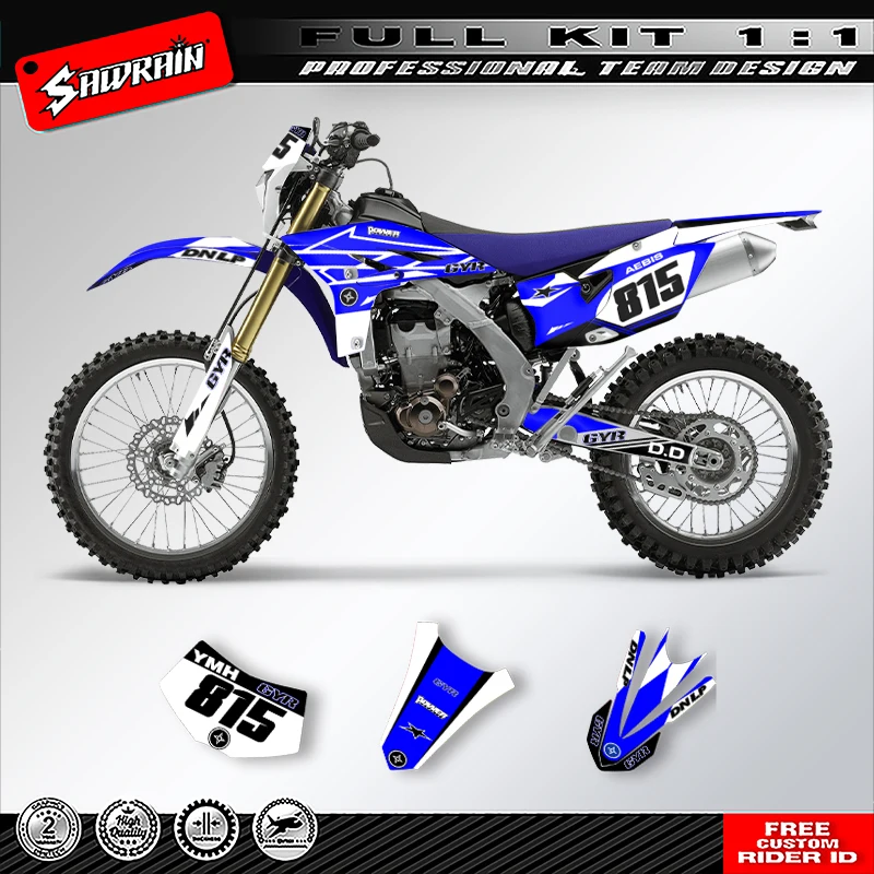 

Наклейка на мотоцикл Sawrain, набор наклеек с графикой команды для YAMAHA WRF 450 2012 2013 2014 2015 005