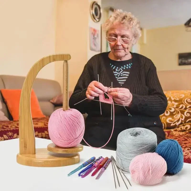 Wooden Magnetic Yarn Holder Effortless Rotation Achieved Through Magnetic Levitation Perfect Yarn Holder for Knitting Crocheting