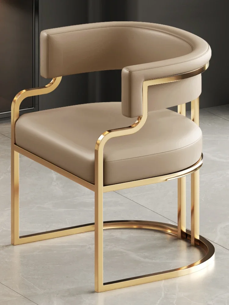 Designer Unique Dining Chairs Beige Gold Legs Waiting Fashion Sofa Chairs Luxury Adults Floor Protector Sillas Indoor Supplies