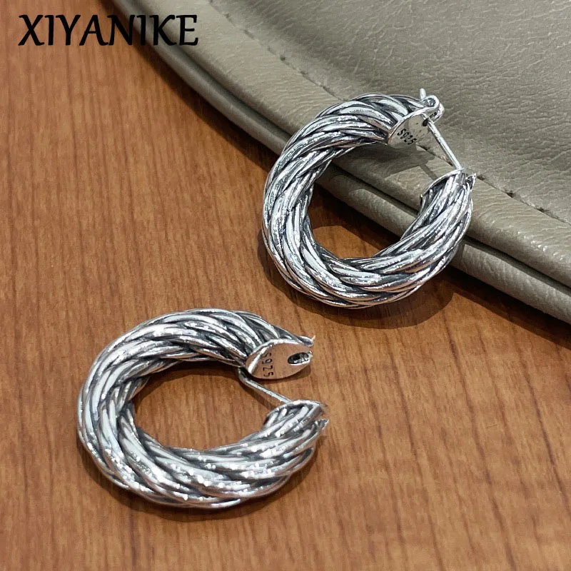 XIYANIKE Vintage Twist Ear Buckle Earrings For Women Girl Retro Fashion New Jewelry Ladies Gift Party Rock серьги женские