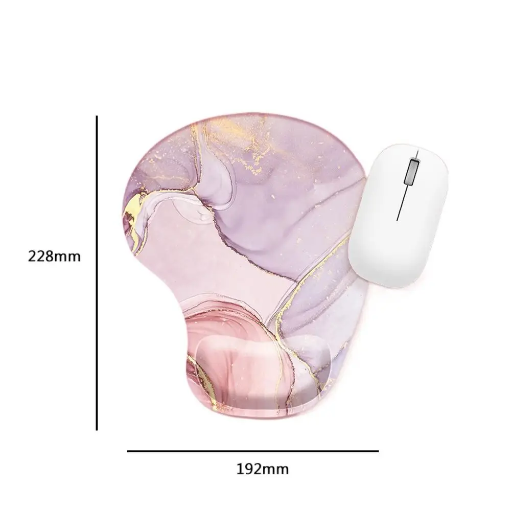 Alas Mouse Sandaran Pergelangan Tangan Tekstur Marmer Alas Mouse Gaming Lukisan Minyak Ergonomis Nyaman Anti Selip Aksesori Kantor Universal