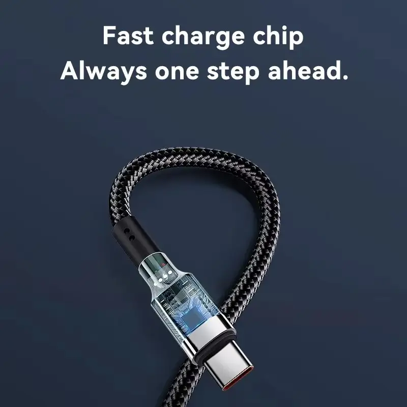 كابل شحن سريع بقوة 120 واط PD، كابل عالي الجودة من USB-C إلى USB-C، متوافق مع آيفون وشاومي 17 بلس برو ماكس وسامسونج S24 - 5