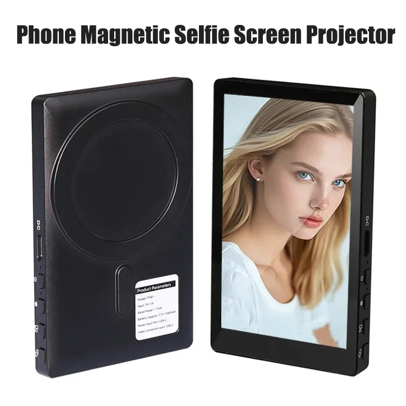 

Phone Magnetic Selfie Monitor Screen Projector Smartphone Rear Camera For Selfie Vlog Live Stream for Android iPhone 14 15 16