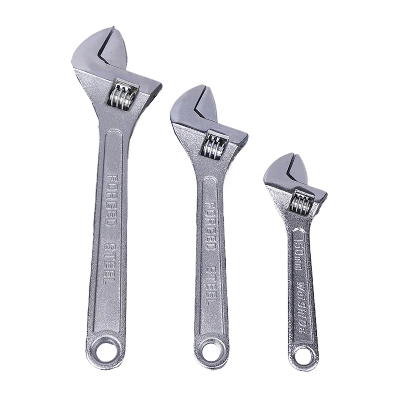 1PC Large Openin Long Handle Universal Spanner Carbon Steel Mechanical Workshop Hand Repair Tools Adjustable Wrench