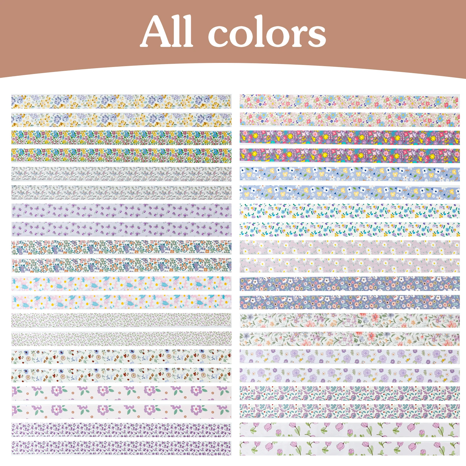 40pcs Jelly Roll Fabric Strips for Quilting Crafting Sewing Vinatge Flower Cotton Strip for Blanket Rug Home Decor Purse Making