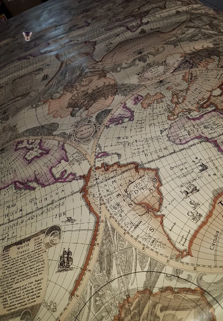 Map Print, First-layer Water-dyed, Chrome-tanned Cowhide, For Handmade Leather Goods And Diy Projects