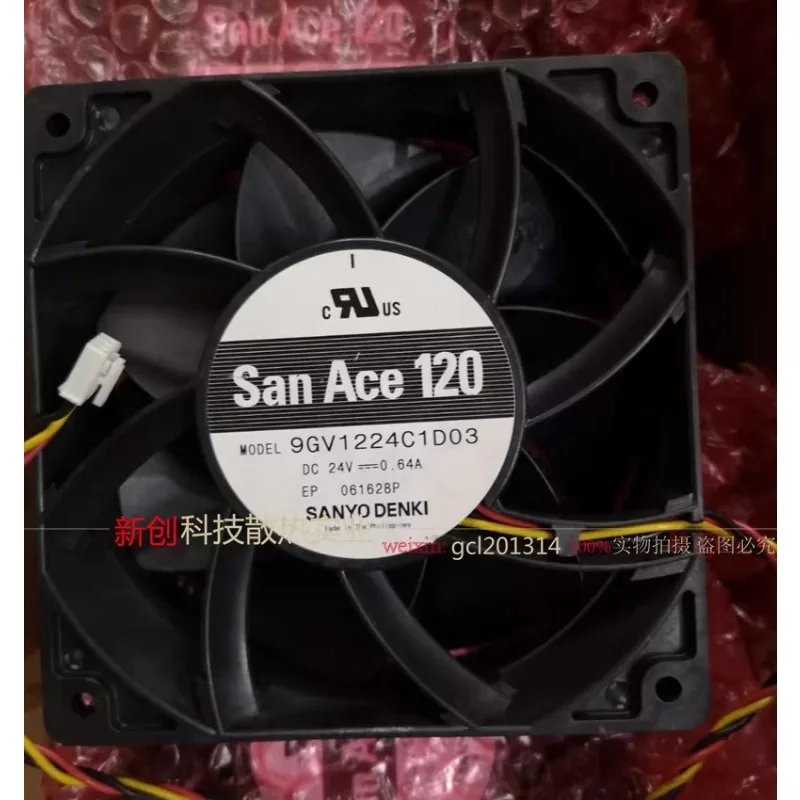 Cooler Fan for SANYO 9GV1224C1D03 SAN ACE 120 DC24V 0.64A Fan 120x120x38mm
