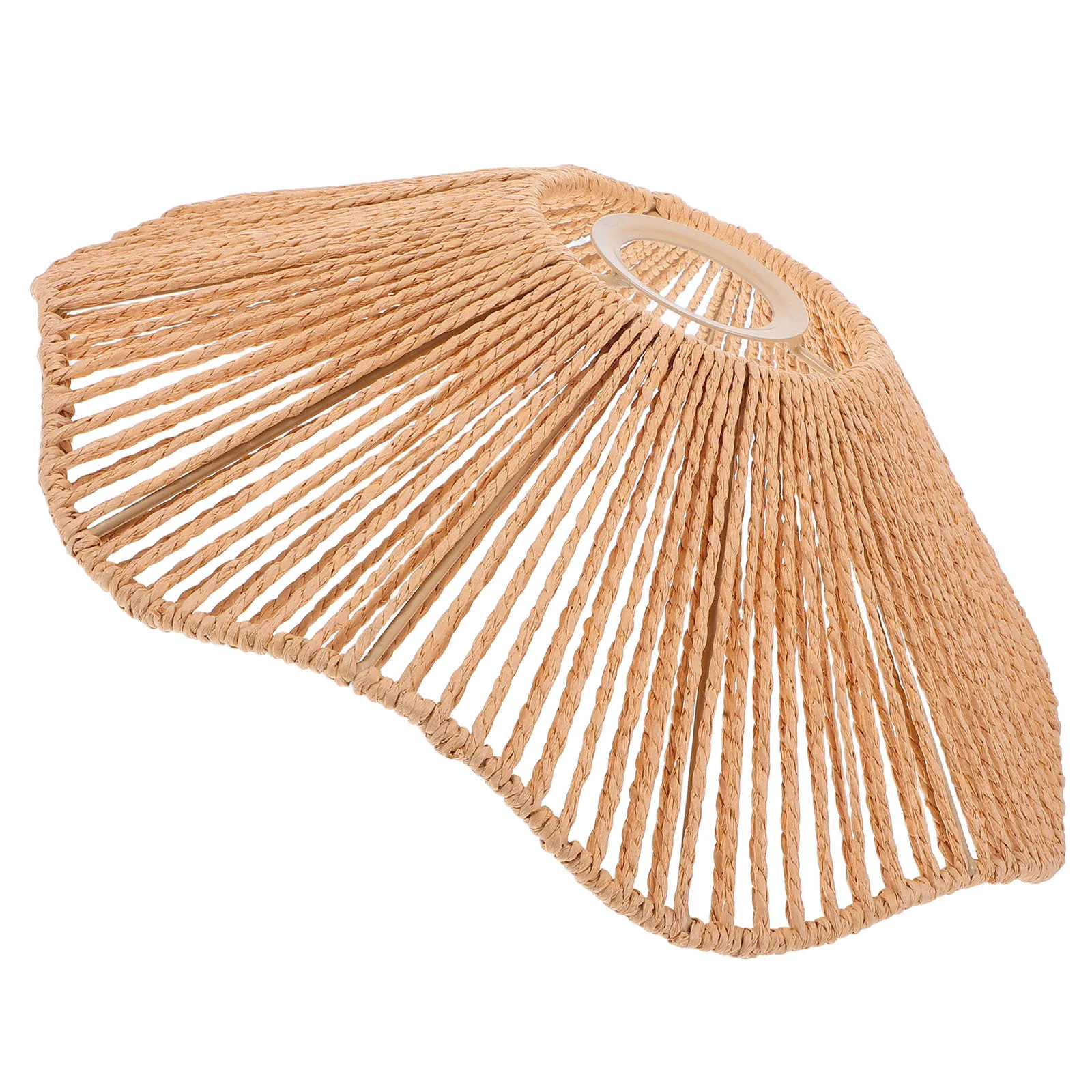ミニマリスト麦わら帽子ペンダントランプシェード手織りライトカバーリビングルームダイニング寝室用ソフト照明装飾