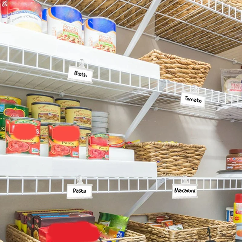 Plastic Hanging Label Hook Price Tag Card Holder With Card Paper Size 76X35mm 50 Sets