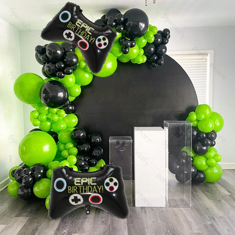 Balloon Arch Garland Kit Aluminum Film Gamepad Racing Electric Theme Party Balloon Set Graduation Boys Birthday Toy Decoration