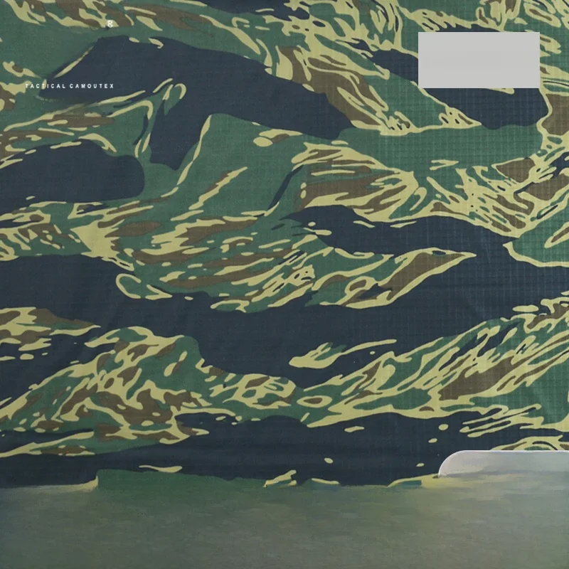 

Ультратонкая камуфляжная ткань с тигровым принтом из нейлона с водонепроницаемым покрытием для палаток и зонтов, бренд Ronson, сделано в Китае