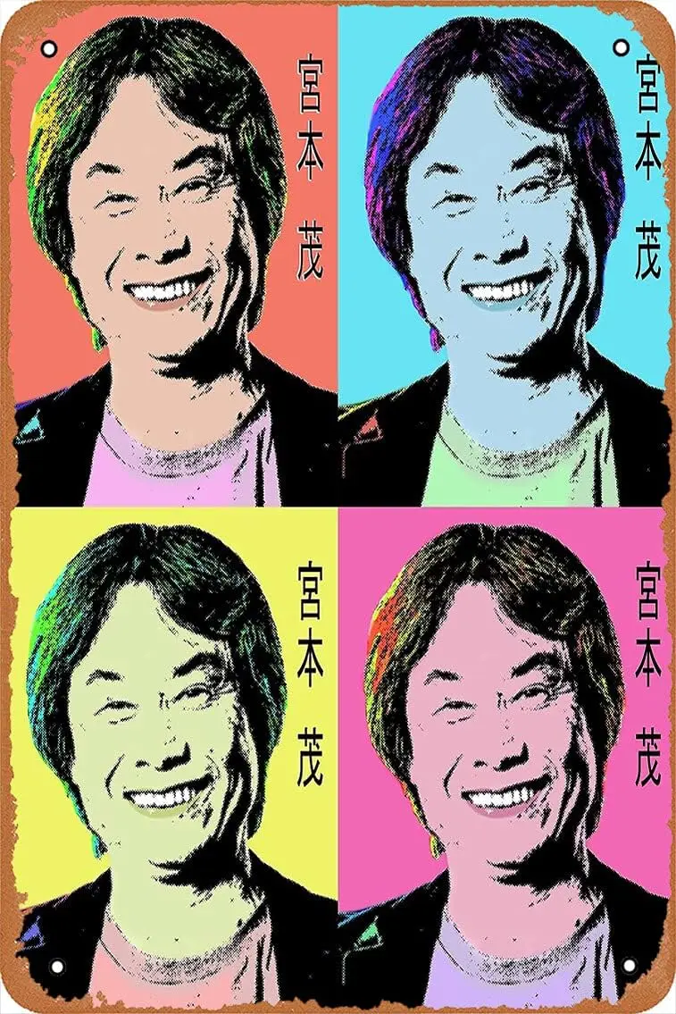 Wall Decor Sign - Shigeru Miyamoto Collage #2 POP Poster -   Vintage Look Metal Sign,Bar, Man CAVE Art Decoration.
