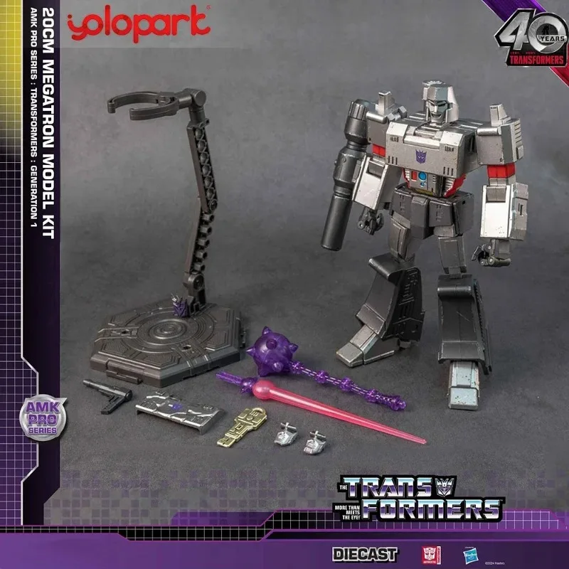 Juguete Transformable Megatron Nuevo en Existencia, Armadura Exterior de Aleación de Color Metálico, AMK PRO G1, Juguetes de Ensamblaje, Regalos de Colección
