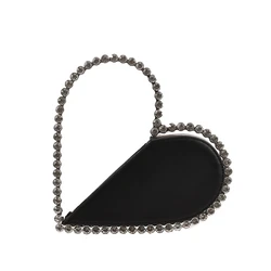 Hollow Out Heart Handbag Evening Clutch for Party Elegant Women's Coin Wallet Aesthetic Bag Novelty Shoulder Purse Chain Sling