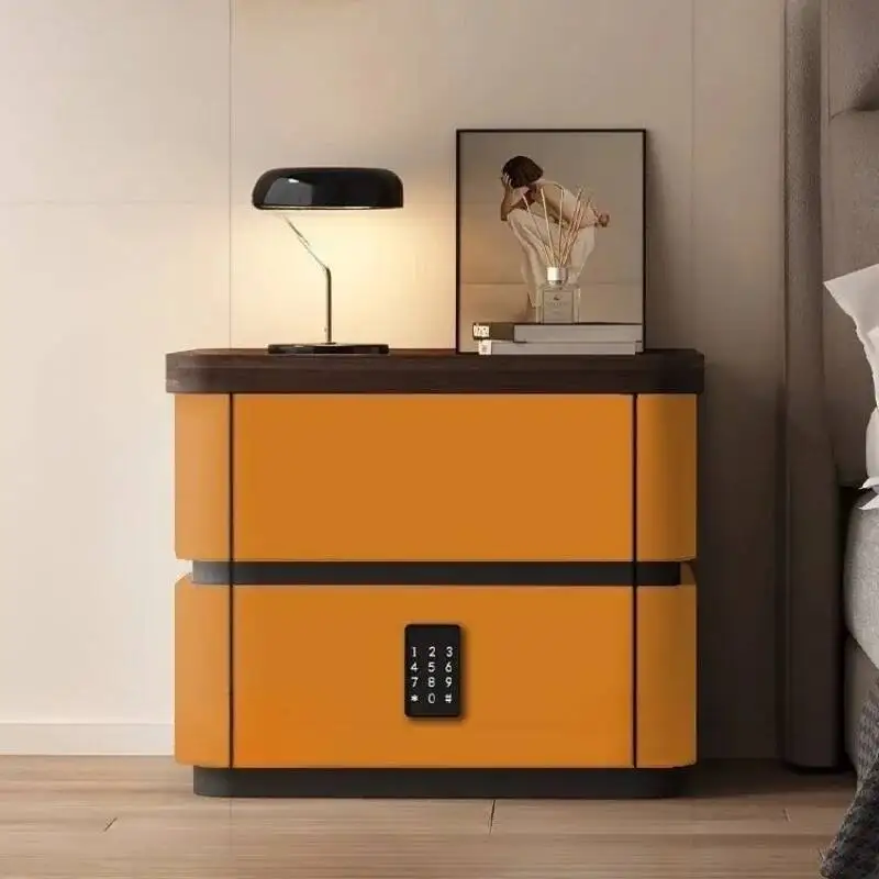 جانب طاولة ذكي بجانب السرير مع قفل مجمع، خزانة طاولة فاخرة بجانب السرير، خزانة، منضدة، أثاث غرفة النوم المنزلية