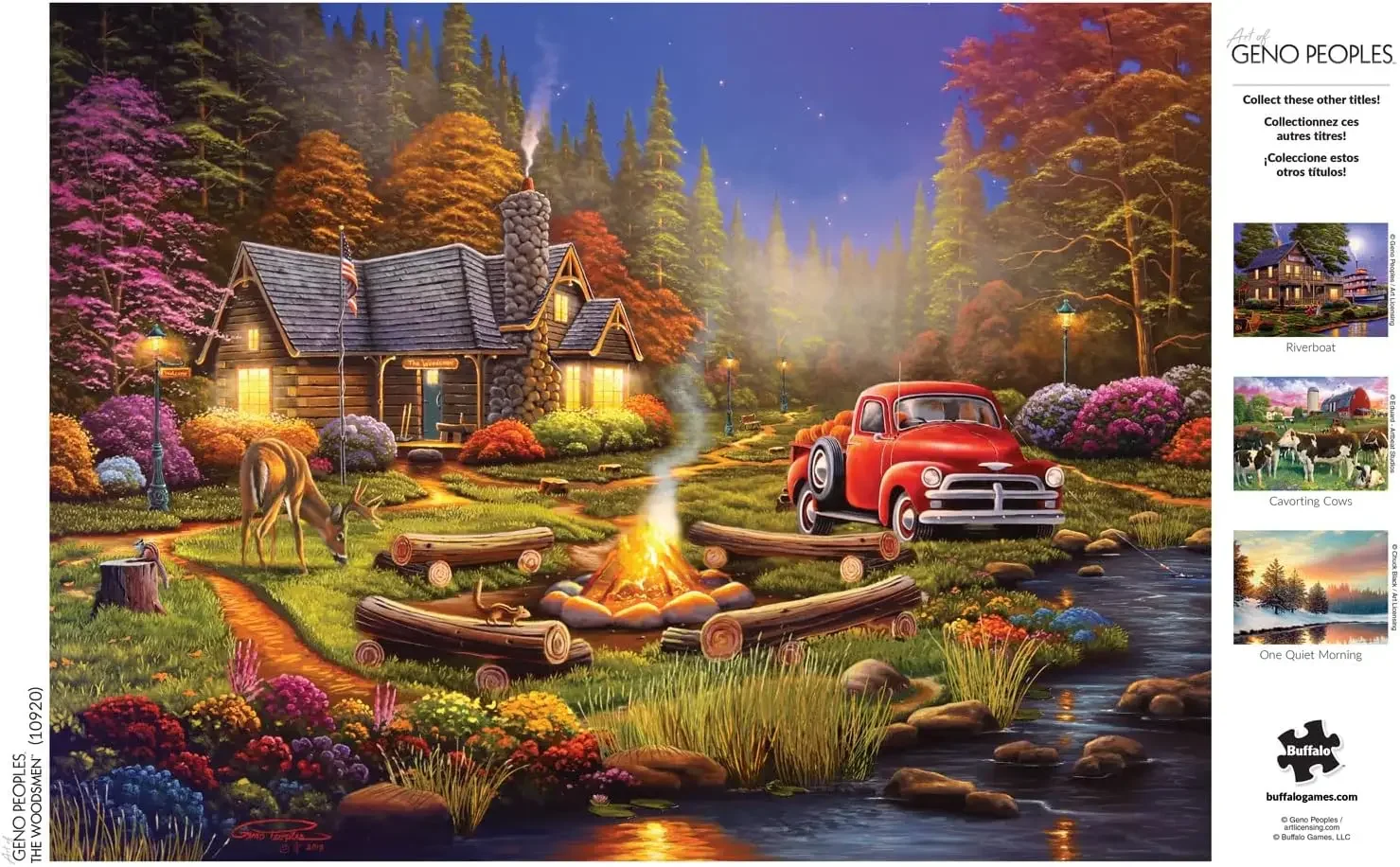 Forest Bonfire Hut 120/300/500/520/1000/1314 Pcs Jigsaw Puzzle Challenging Family Activity Floor Game for Gameroom Bedroom Decor